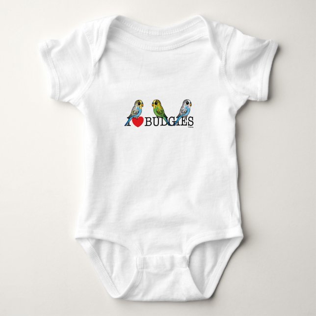 T-shirt Eu amo Budgies (Frente)
