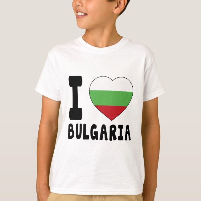 T-shirt Eu amo Bulgária (Frente)