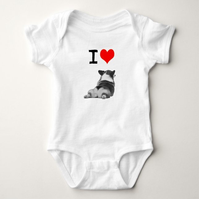 T-shirt Eu amo bumbuns do Corgi (Frente)