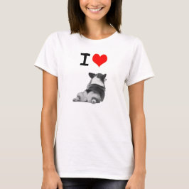 T-shirt Eu amo bumbuns do Corgi