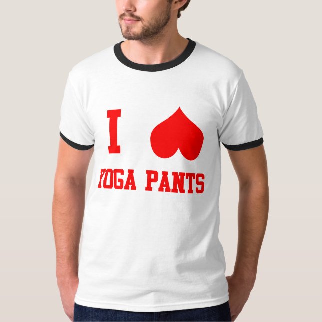 T-shirt Eu amo calças da ioga (Frente)