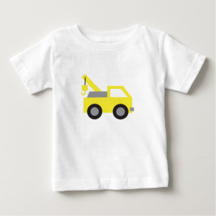 T-shirt Eu amo caminhões, veículo amarelo fofo para crianç