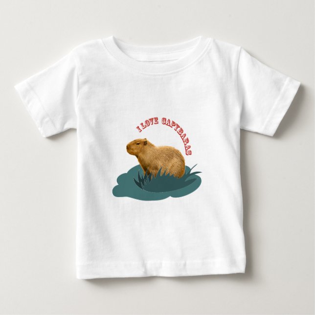 T-shirt Eu amo capivaras bebês (Frente)