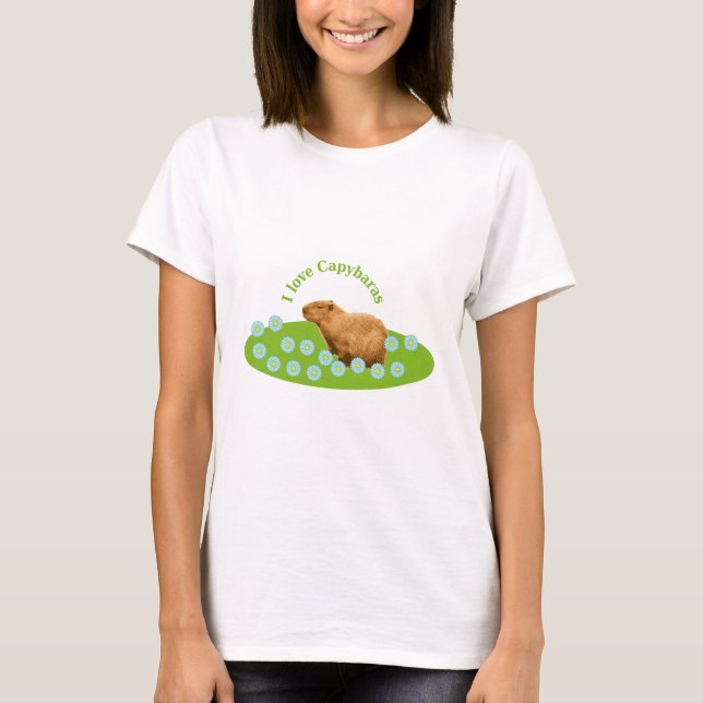 T-shirt Eu amo Capybaras (Frente)