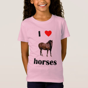 T-shirt Eu amo cavalos