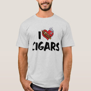 T-shirt Eu Amo Charuto Coração - Fumante de Tabaco