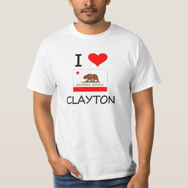 T-shirt Eu amo CLAYTON Califórnia (Frente)