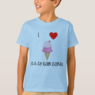 T-shirt Eu amo cones do sorvete