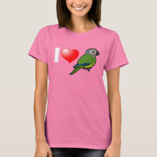T-shirt Eu amo Conures Obscuro-dirigido