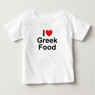 T-shirt Eu amo (coração) a comida grega
