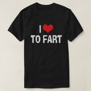 T-shirt Eu Amo Coração A Fart - Engraçado Humor