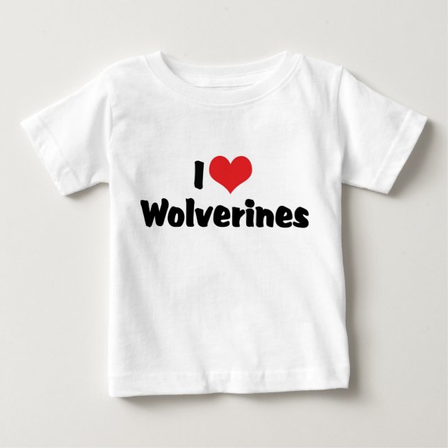 T-shirt Eu Amo Corações Wolverines (Frente)