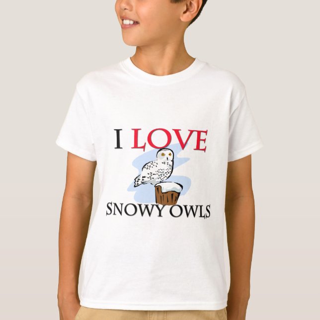 T-shirt Eu Amo Corujas De Neve (Frente)