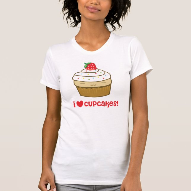 T-shirt eu amo cupcakes (Frente)