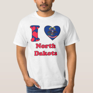 T-shirt Eu amo Dakota do Norte
