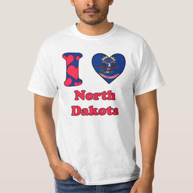 T-shirt Eu amo Dakota do Norte (Frente)