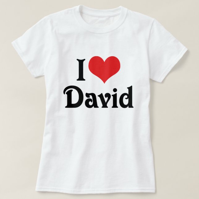T-shirt Eu Amo David (Frente do Design)