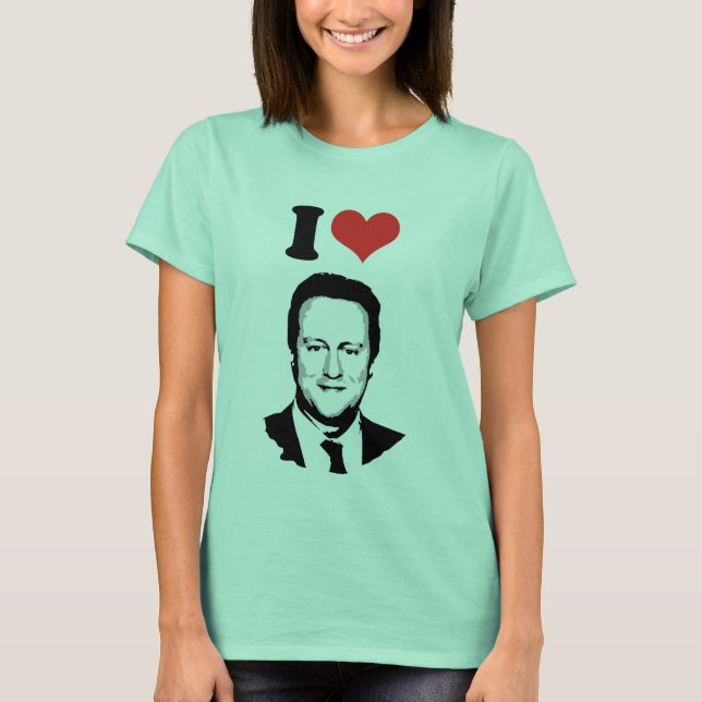 T-shirt Eu amo David Cameron (Frente)