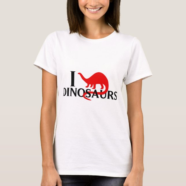 T-shirt Eu amo dinossauros (Frente)