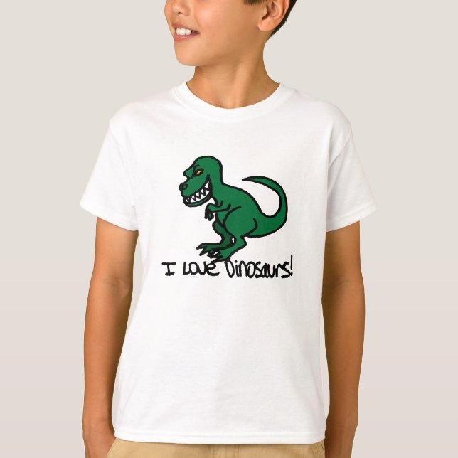 T-shirt Eu amo dinossauros! (Frente)