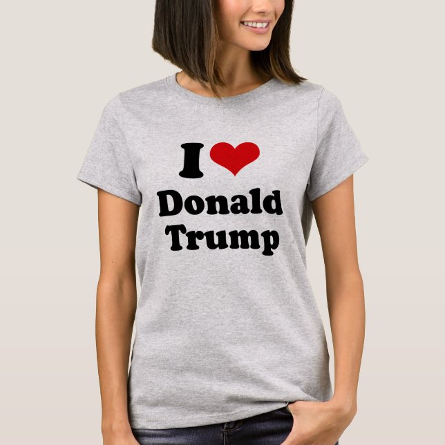 T-shirt Eu amo Donald Trump para o presidente - .png (Frente)