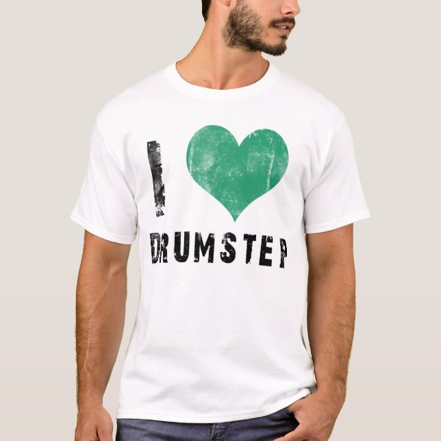 T-shirt Eu amo Drumstep (Frente)