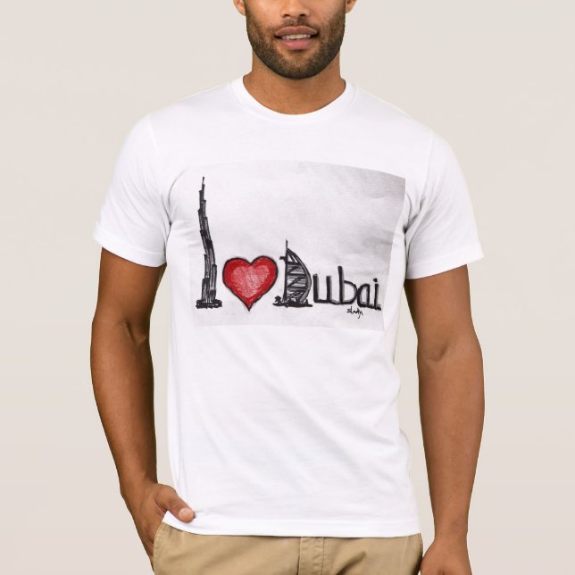 T-shirt Eu amo Dubai (Frente)
