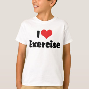 T-shirt Eu Amo Exercício do Coração - Amante do Fitness