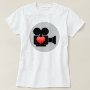 T-SHIRT EU AMO FILMES (CÂMERA E O CORAÇÃO DE FILME)
