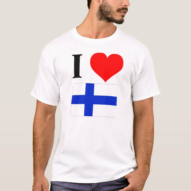 T-shirt Eu amo Finlandia (Frente)