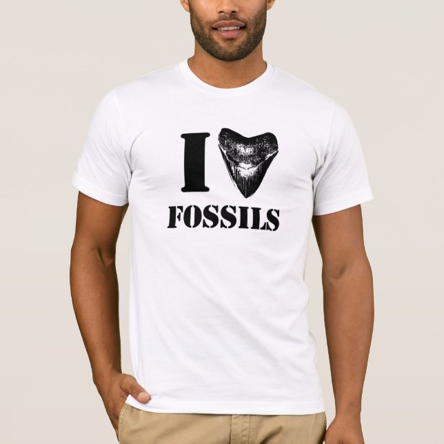 T-shirt EU AMO FÓSSEIS Megalodon (Frente)