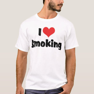 T-shirt Eu Amo Fumar Coração - Fumantes de Cigarro de Taba