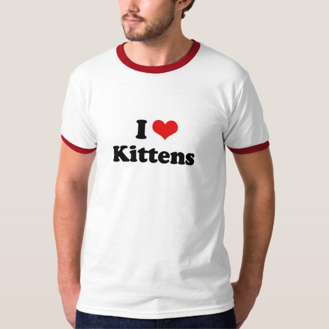T-shirt Eu amo gatinhos (Frente)