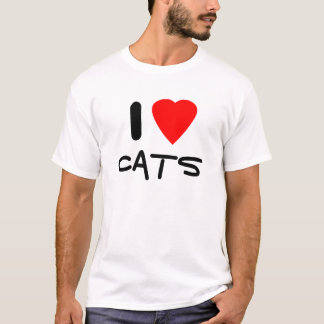 T-shirt Eu amo gatos