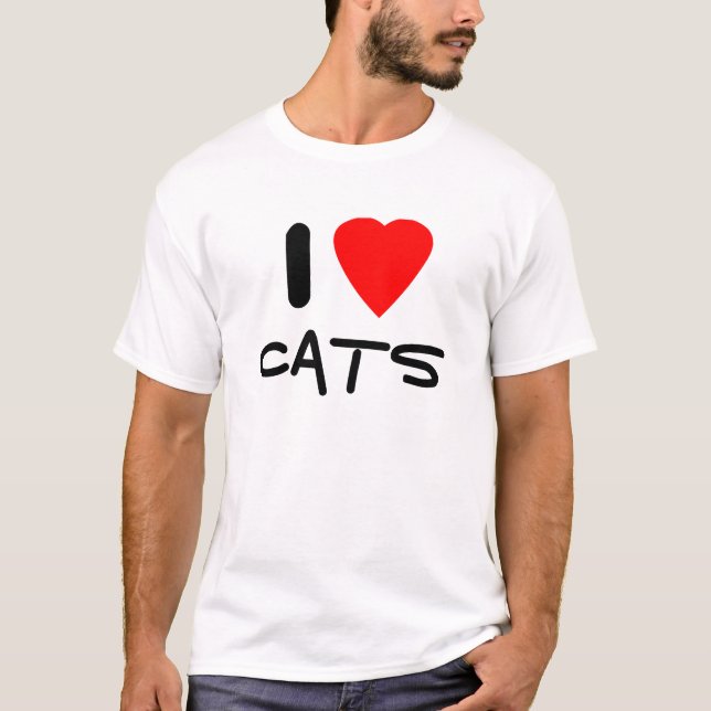 T-shirt Eu amo gatos (Frente)