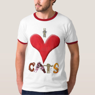 T-shirt Eu amo gatos