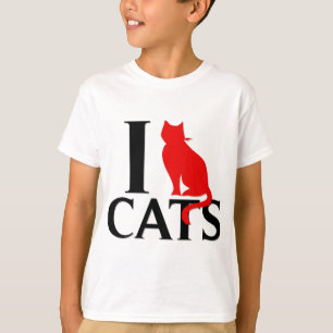 T-shirt Eu amo gatos