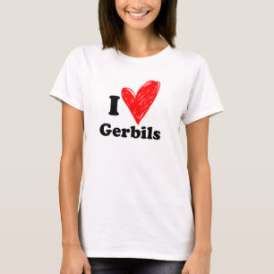 T-shirt Eu amo Gerbils