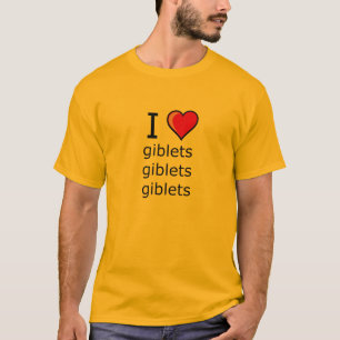T-shirt eu amo giblets no dia de Turquia da acção de