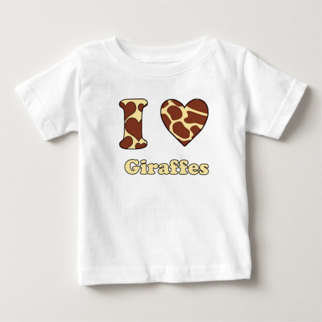 T-shirt Eu amo Girafas (Frente)