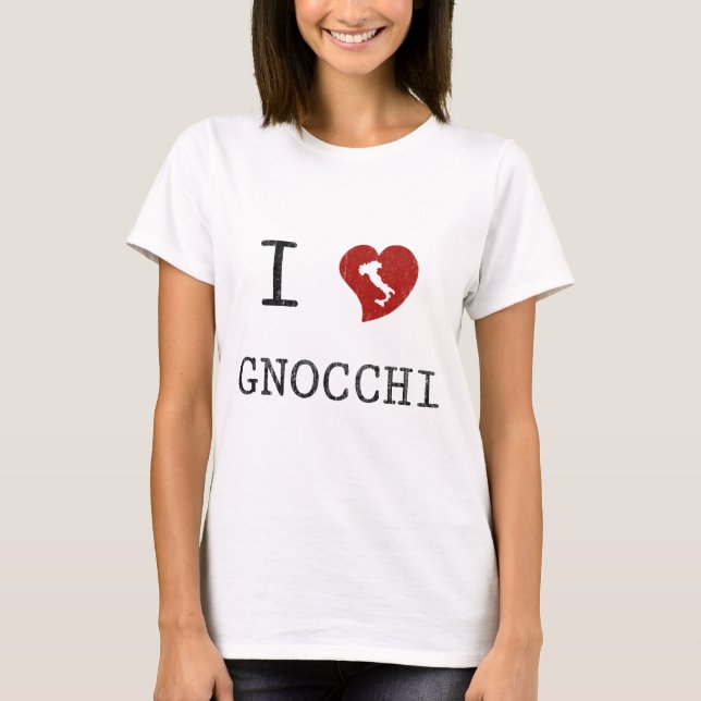 T-shirt Eu amo Gnocchi (Frente)