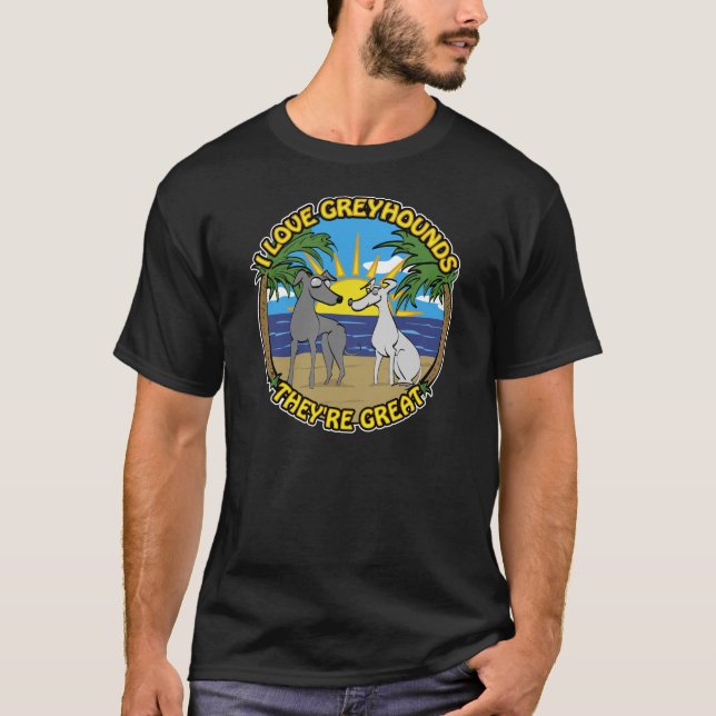 T-SHIRT EU AMO GREYHOUNDS ELES SÃO EXCELENTE (Frente)