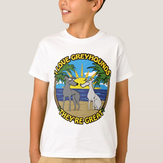 T-SHIRT EU AMO GREYHOUNDS ELES SÃO EXCELENTE (Frente)
