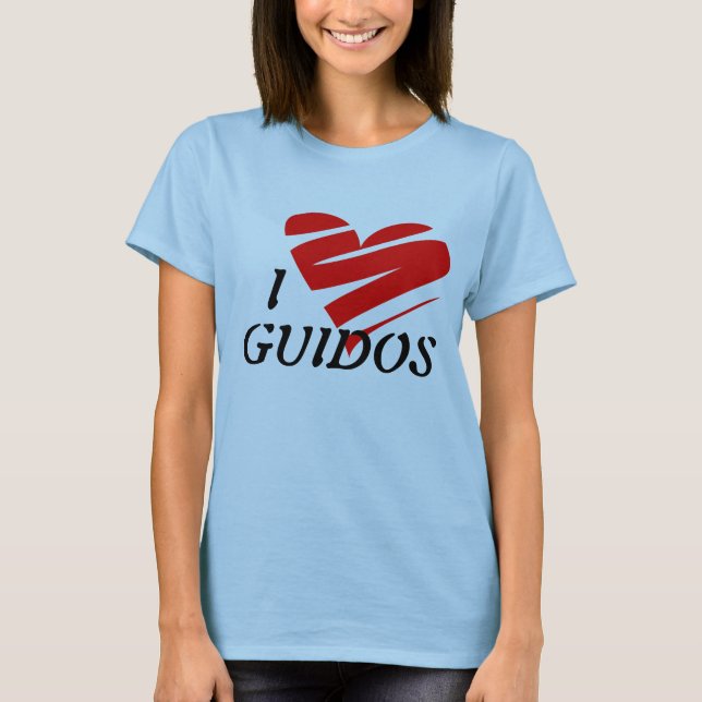 T-shirt Eu amo Guidos, camisa, (Frente)