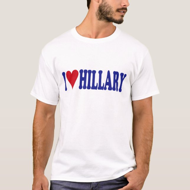 T-shirt Eu amo Hillary (Frente)