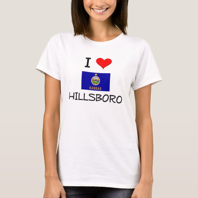 T-shirt Eu amo HILLSBORO Kansas (Frente)