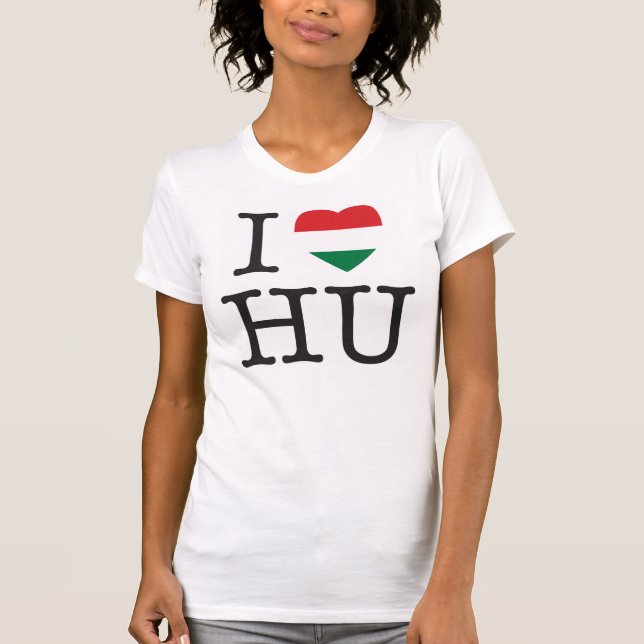 T-shirt Eu Amo Hungria (Frente)