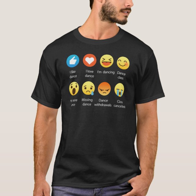 T-shirt Eu amo ícones sociais engraçados do Emoticon da (Frente)