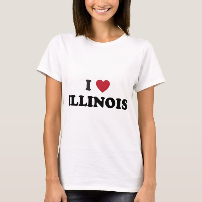 T-shirt Eu amo Illinois (Frente)