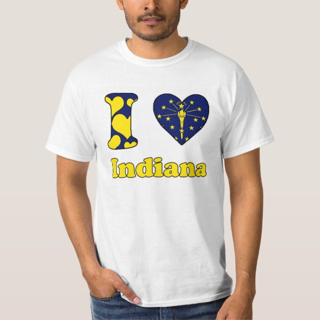 T-shirt Eu amo Indiana (Frente)